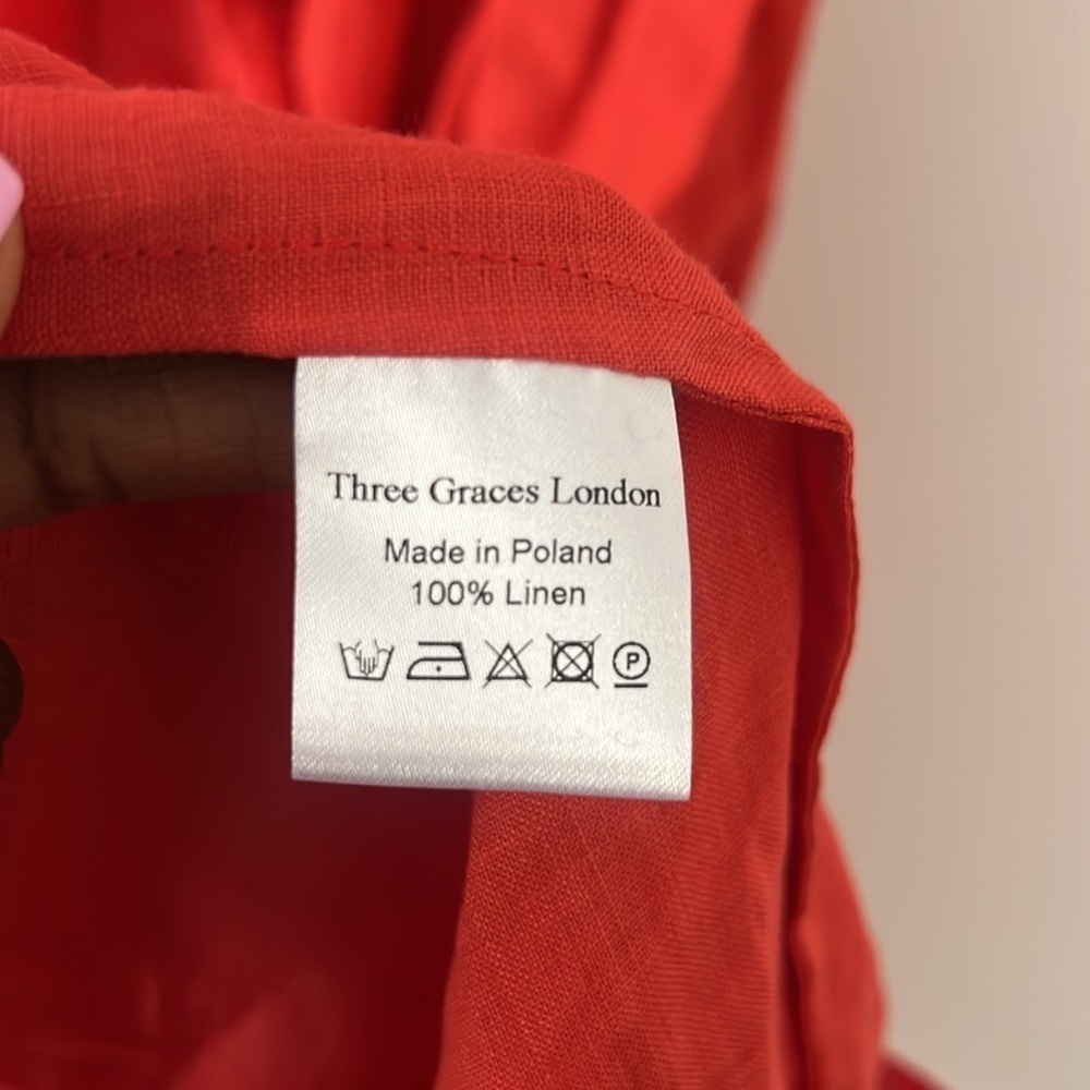 Three Graces London Ferrers Belted Linen Dress Size 6 - Picture 9 of 13